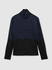Μπλε/Μαύρο - Atelier Silk Colour-Block High-Neck Blouse - Εικόνα 2 από 6