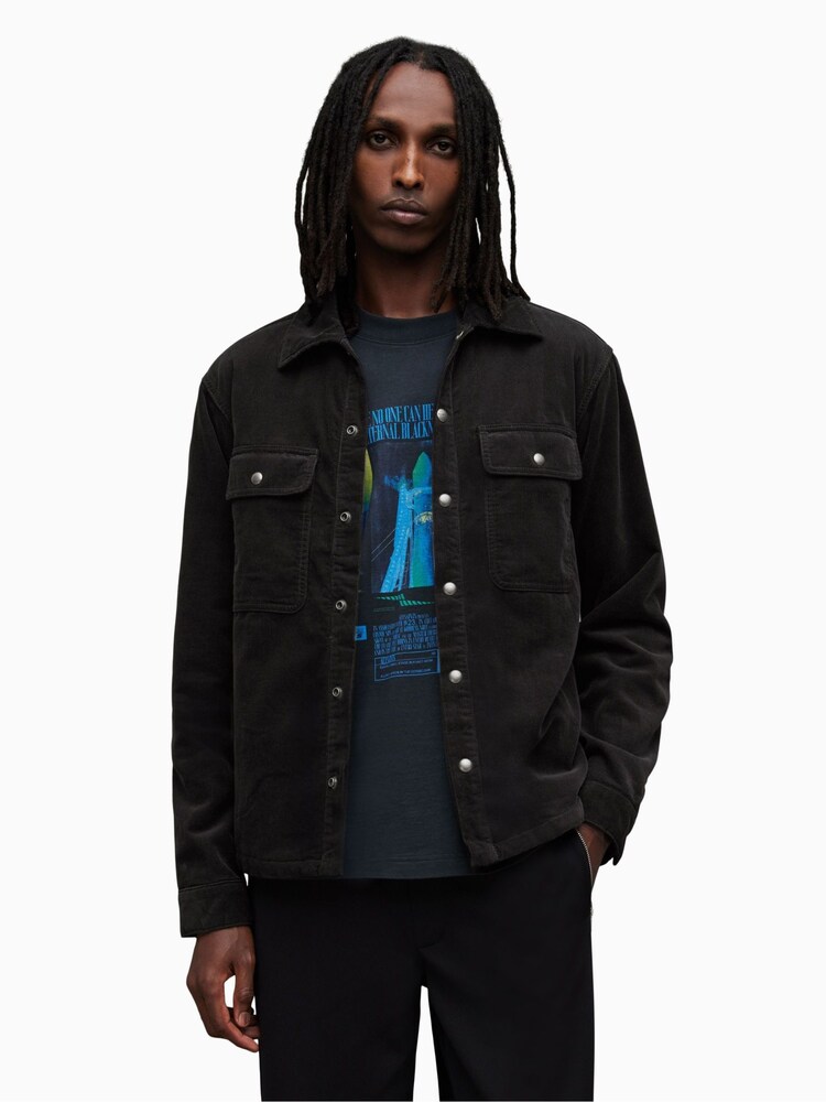 AllSaints Black Vega 100% Cotton Shirt - Image 1 of 6