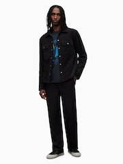 AllSaints Black Vega 100% Cotton Shirt - Image 3 of 6