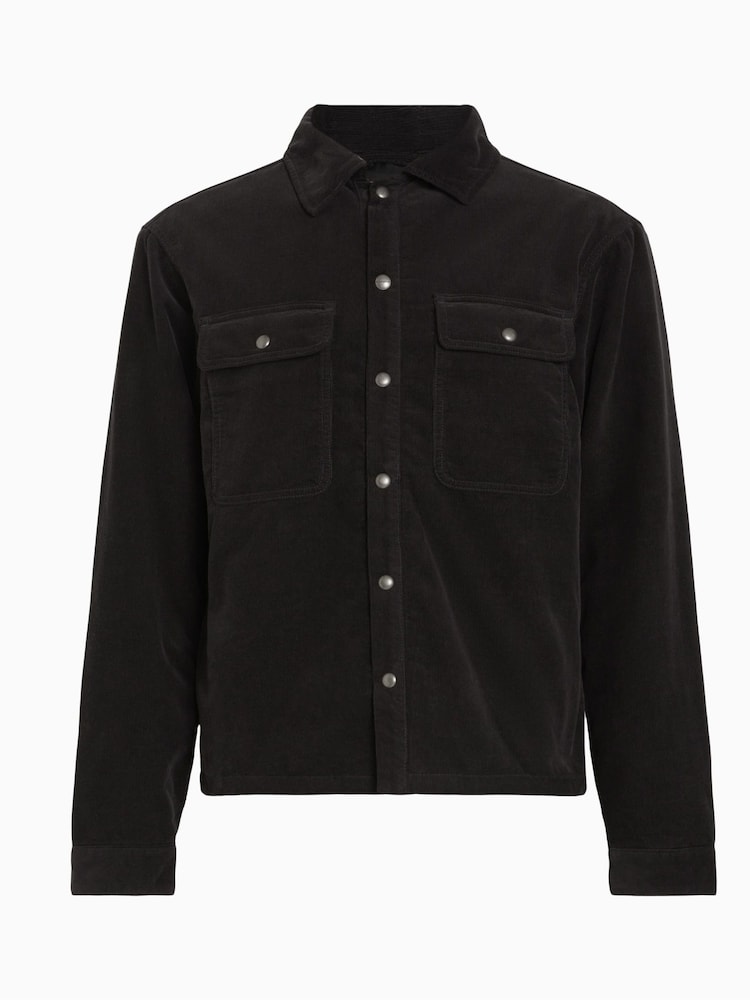 AllSaints Black Vega 100% Cotton Shirt - Image 6 of 6