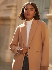 Friends Like These Camel Twill Tailored Single Button Coat - Image 3 of 4