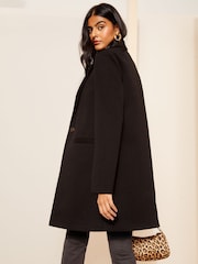 Friends Like These Black Petite Twill Tailored Single Button Coat - Image 4 of 4