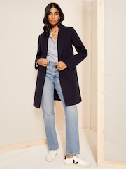 Friends Like These Navy Petite Twill Tailored Single Button Coat - Image 1 of 4