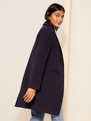 Friends Like These Navy Petite Twill Tailored Single Button Coat - Image 4 of 4