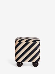 Rockett St George Studio Stripe Velvet Sand and Black The Balls Stool - Image 2 of 4
