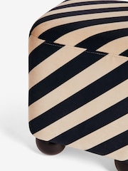 Rockett St George Studio Stripe Velvet Sand and Black The Balls Stool - Image 3 of 4