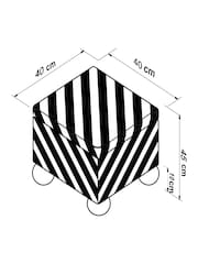 Rockett St George Studio Stripe Velvet Sand and Black The Balls Stool - Image 4 of 4