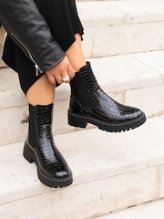 Linzi Black Andrea Soft Stud Detail Sole Chelsea Boots - Image 1 of 5