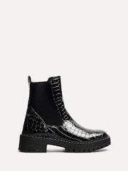 Linzi Black Andrea Soft Stud Detail Sole Chelsea Boots - Image 2 of 5