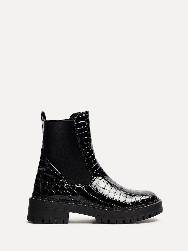 Linzi Black Andrea Soft Stud Detail Sole Chelsea Boots - Image 2 of 5