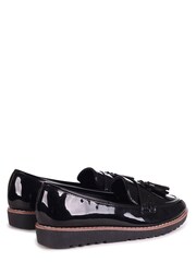 Linzi Black Patent Samson Slip-Ons Loafers With Tassle Trim - Image 3 of 4