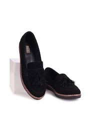 Linzi Blue Samson Slip-Ons Loafers With Tassle Trim - Image 4 of 4