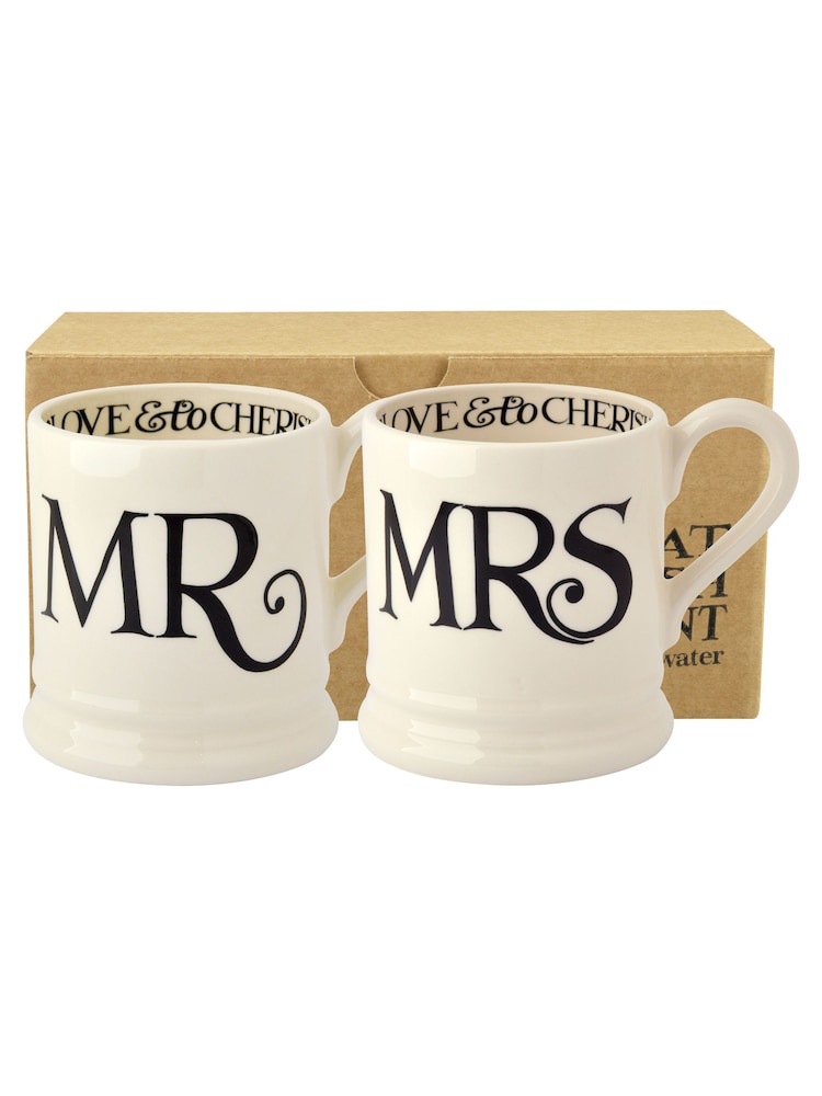 Emma Bridgewater Komplet 2 črnih toastov Mr & 1/2 Pint Mugs Boxed - Slika 2 iz 5