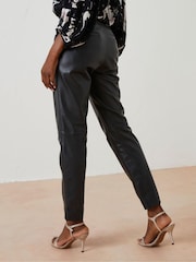 FatFace Black Lana Leather Tapered Trousers - Image 3 of 6