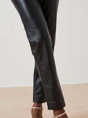 FatFace Black Lana Leather Tapered Trousers - Image 4 of 6