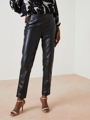 FatFace Black Lana Leather Tapered Trousers - Image 5 of 6