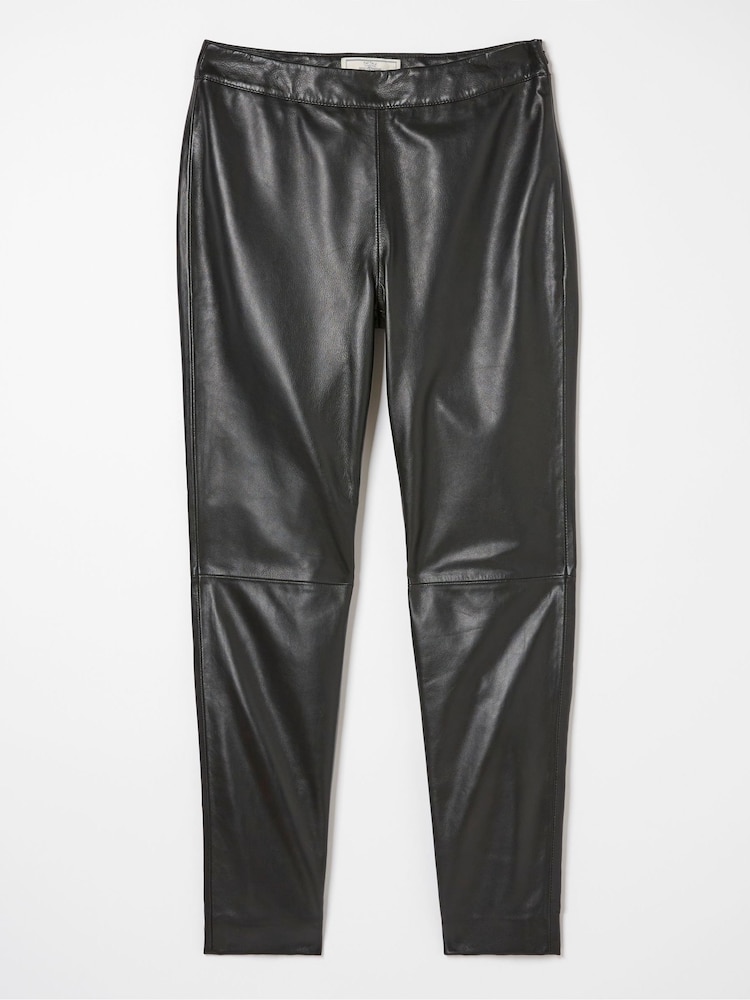 FatFace Black Lana Leather Tapered Trousers - Image 6 of 6