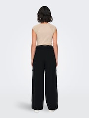 JDY Black Wide Leg Utility Pocket Detail Trousers - Image 2 of 6