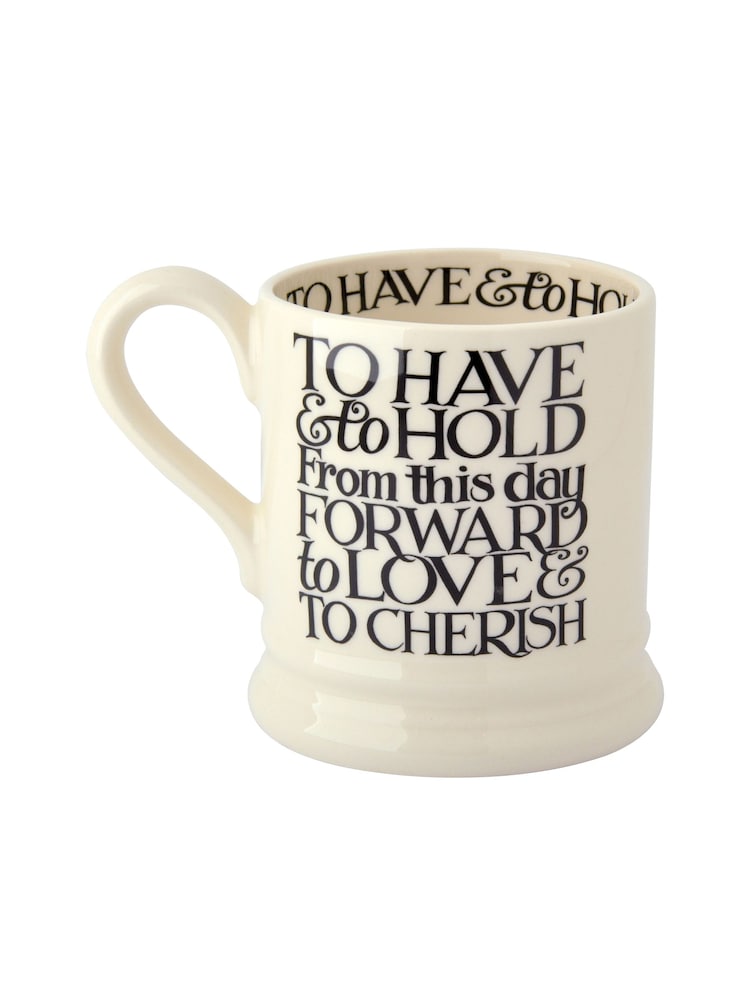 Emma Bridgewater Set of 2 Cream Black Toast Mr & Mr 1/2 Pint Mugs Boxed - Image 4 of 4