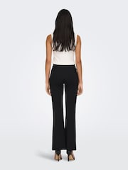 JDY Black High Waisted Flare Trousers with Front Split - Image 2 of 7