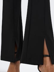 JDY Black High Waisted Flare Trousers with Front Split - Image 6 of 7