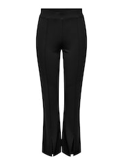 JDY Black High Waisted Flare Trousers with Front Split - Image 7 of 7