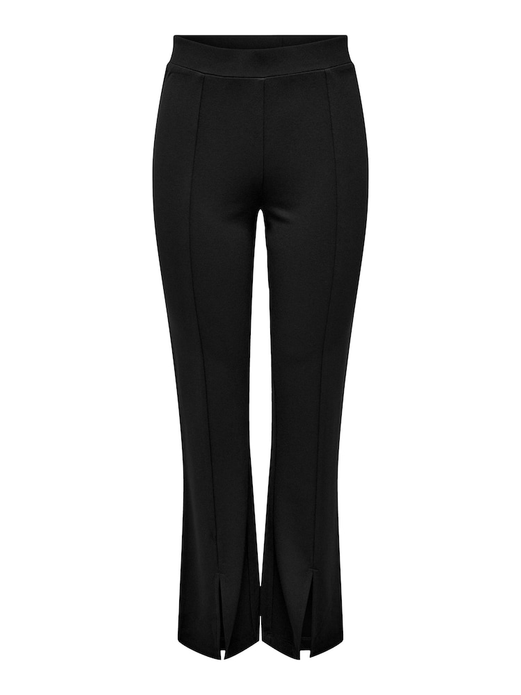 JDY Black High Waisted Flare Trousers with Front Split - Image 7 of 7