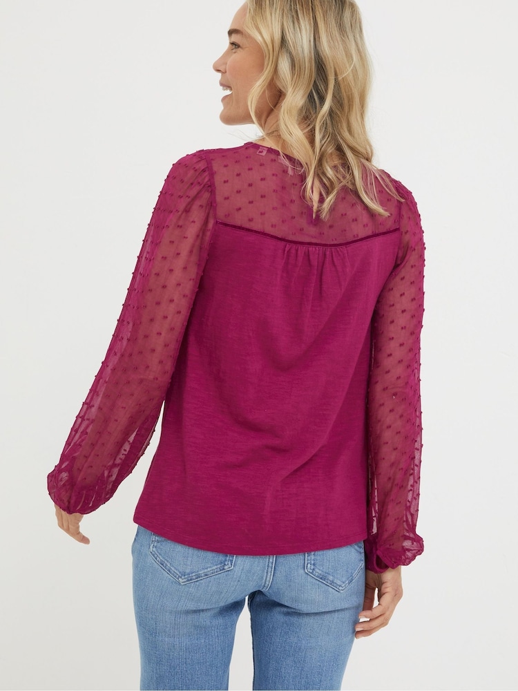 FatFace Purple Charlee Top - Image 2 of 4