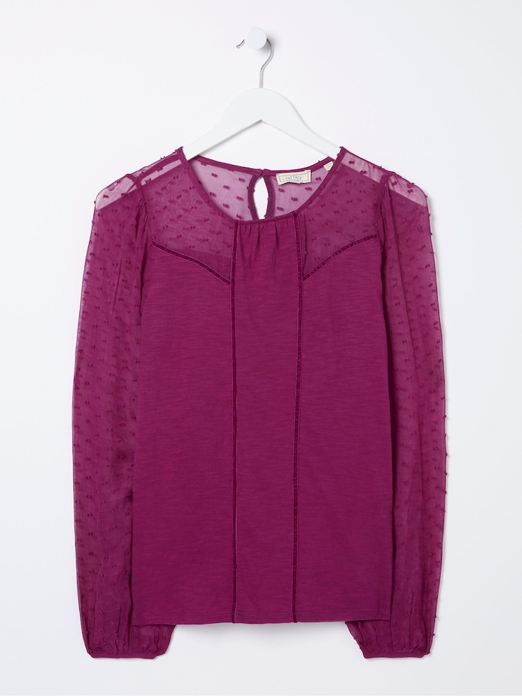 FatFace Purple Charlee Top - Image 4 of 4