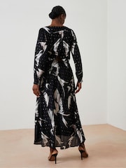 FatFace Black Elaine Swallow Print Midi Dress - Image 3 of 6