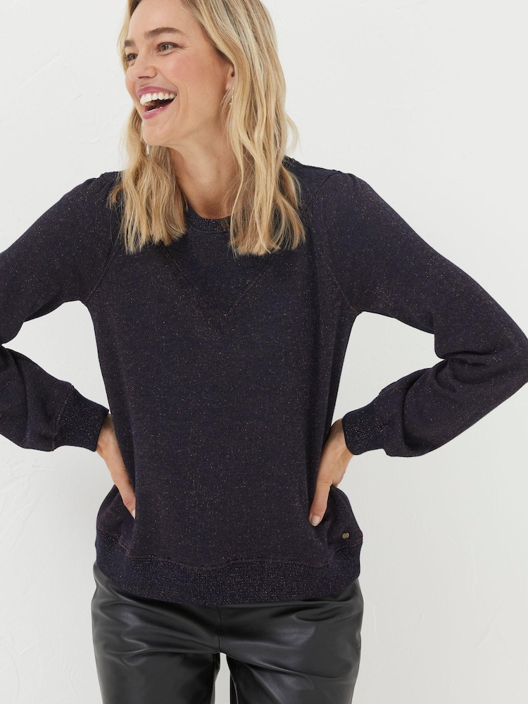 FatFace Blue Noa Sparkle Sweatshirt - Image 1 of 4
