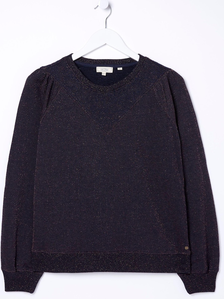 FatFace Blue Noa Sparkle Sweatshirt - Image 4 of 4