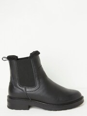 FatFace Black Blake Faux Fur Lined Chelsea Boots - Image 1 of 5