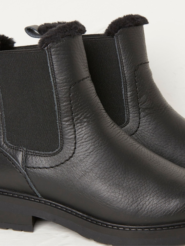 Buy FatFace Black Blake Faux Fur Lined Chelsea Boots from Next