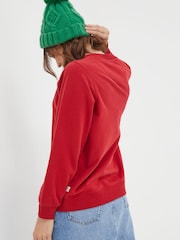 FatFace Red Joyful Graphic Sweatshirt - Image 2 of 4