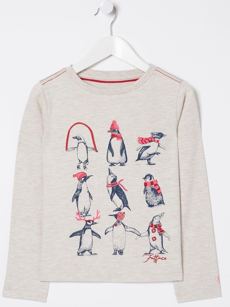 FatFace Natural Penguin Graphic T-Shirt - Image 1 of 1
