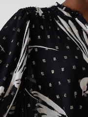 Fat Face Black Evelyn Swallow Print Blouse - Image 4 of 5