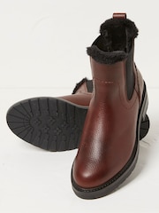 FatFace Red Blake Faux Fur Lined Chelsea Boots - Image 2 of 4