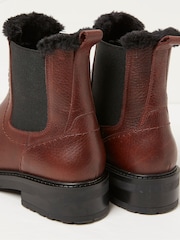 FatFace Red Blake Faux Fur Lined Chelsea Boots - Image 3 of 4