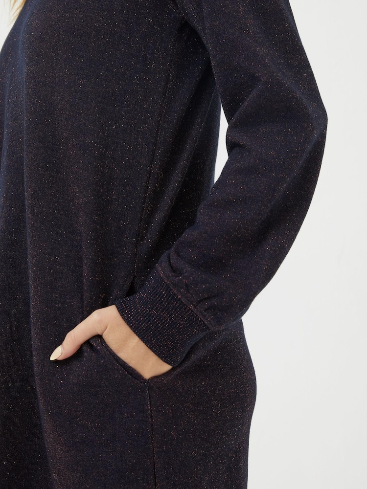 FatFace Blue Noa Sparkle Sweat Dress - Image 2 of 3