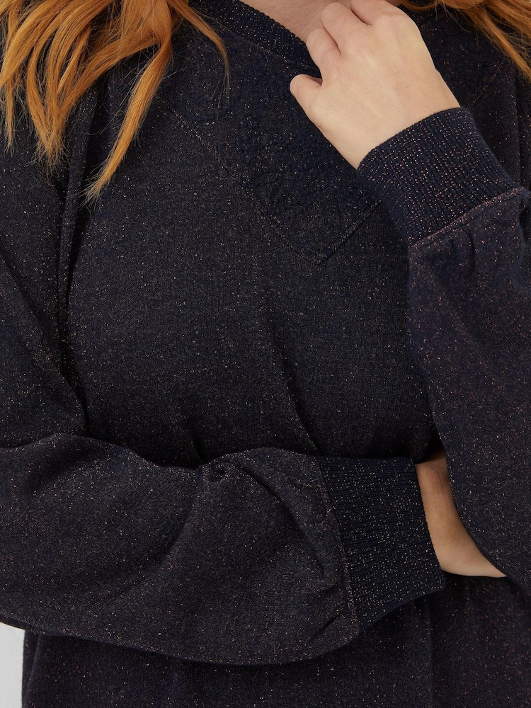 FatFace Blue Noa Sparkle Sweat Dress - Image 3 of 3