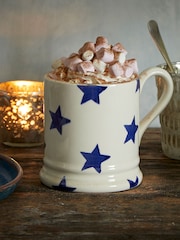 Emma Bridgewater Cream Blue Star 1/2 Pint Mug - Image 1 of 4