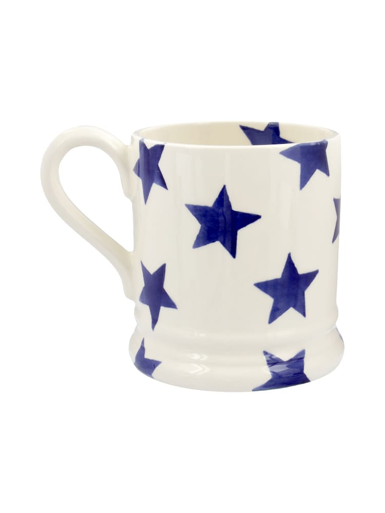 Emma Bridgewater Cream Blue Star 1/2 Pint Mug - Image 4 of 4