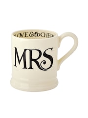 Emma Bridgewater Set of 2 Cream Black Toast Mr & Mrs 1/2 Pint Mugs Boxed - Image 3 of 4