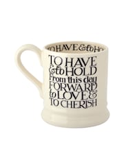 Emma Bridgewater Set of 2 Cream Black Toast Mr & Mrs 1/2 Pint Mugs Boxed - Image 4 of 4