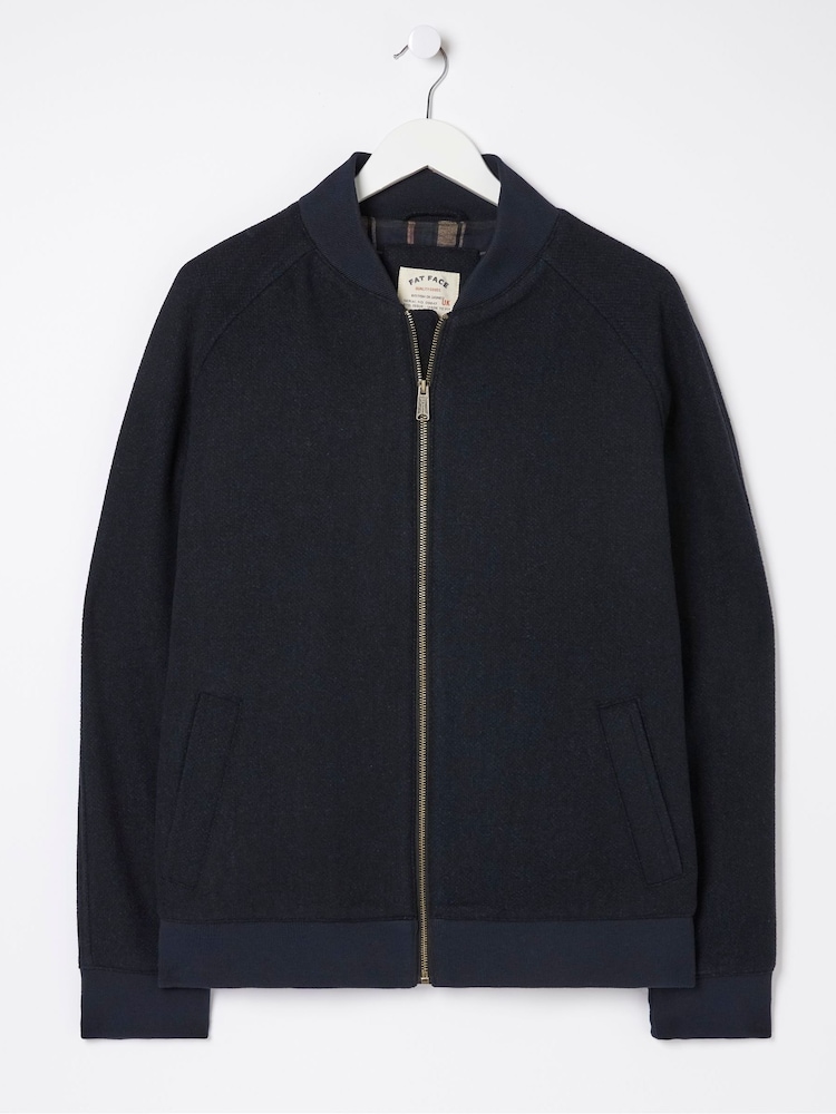 FatFace Blue Kennack Wool Bomber Jacket - Image 5 of 5