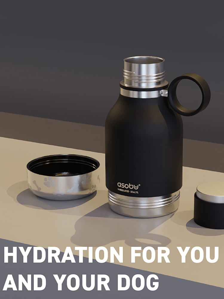 Asobu Black Tritan 2-in-1 Dog Bowl Water Bottle - Image 1 of 4