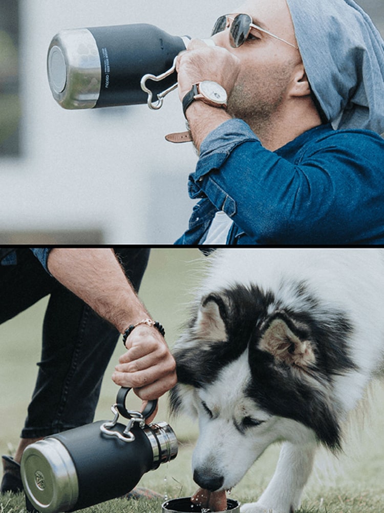 Asobu Black Tritan 2-in-1 Dog Bowl Water Bottle - Image 2 of 4