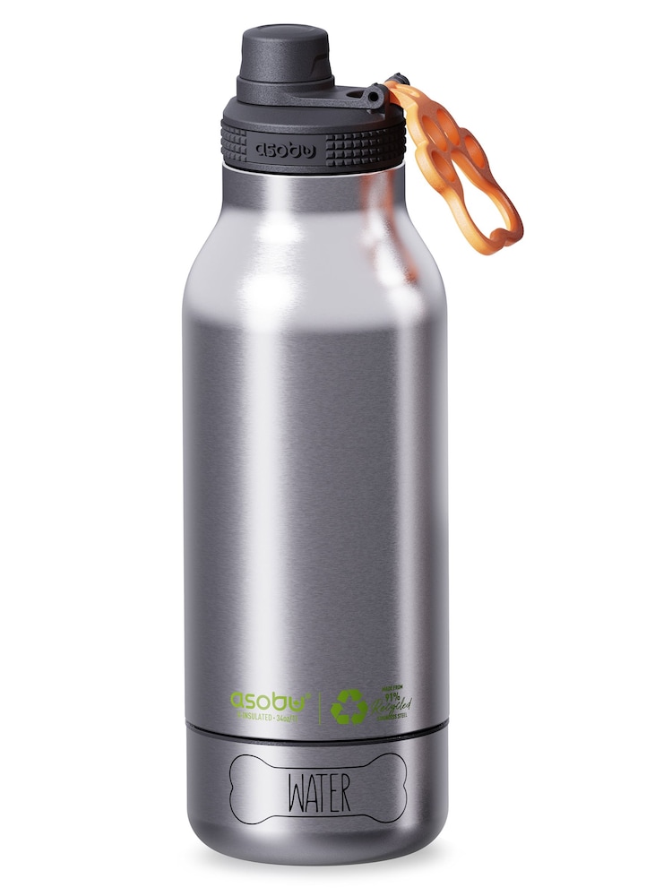 Asobu Silver Buddy 3-in-1 Dog Bowl Water Bottle - Image 1 of 1