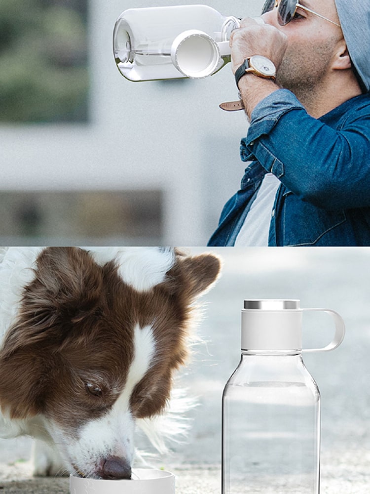 Asobu White Tritan 2-in-1 Dog Bowl & Water Bottle - Image 2 of 4